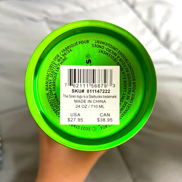 Starbucks Lime ‘Green Shine’ Holographic Shifting Stainless Steel Venti Tumbler - Picture 5 of 5